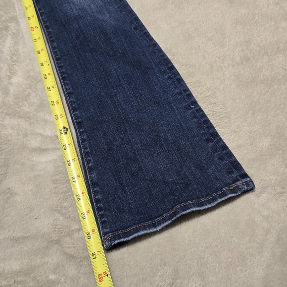 American Eagle Kick Boot Super Stretch Denim Blue Jeans Womens Sz 0 (26x31) Boho - Picture 9 of 11